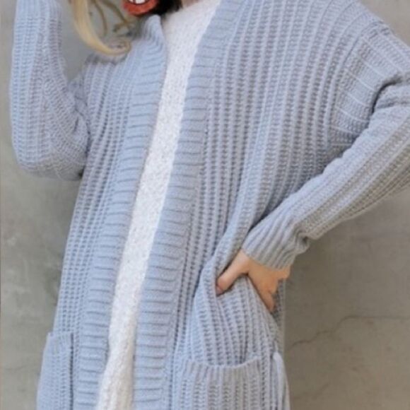 ‎Side Lacing Thick Cardigan Sweater - Picture 5 of 9